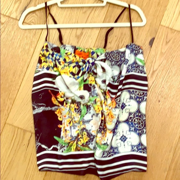 CS clover canyon multi color front tie blouse - Picture 1 of 5